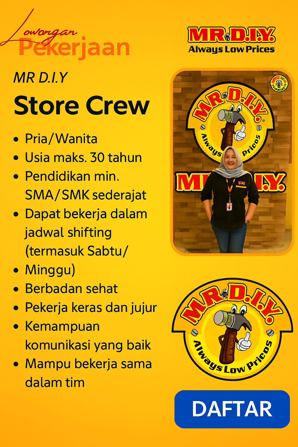 Lowongan MR DIY